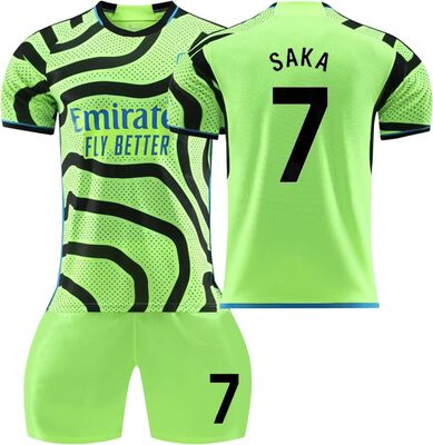 Alle Details zum Fußball-Trikot 23/24 Arsenal-Second Auswärtstrikots，Nr.30/10/7 Trikot für Kinder KidsFußball Jersey Set Football T-Shirt Shorts Set Breathable Sport Soccer Kit Suit，Fußball-Trainingsanzug-Set für Kinder und ähnlichen Trikots