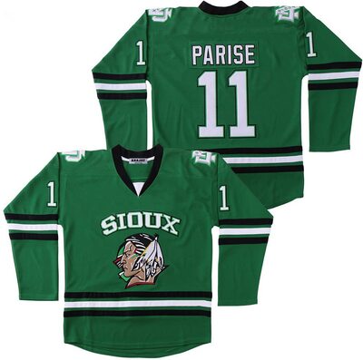 Alle Details zum Fußball-Trikot AHAJAY Herren #11 Zach Parise Trikot College Fighting Sioux Grün Hockeytrikot und ähnlichen Trikots