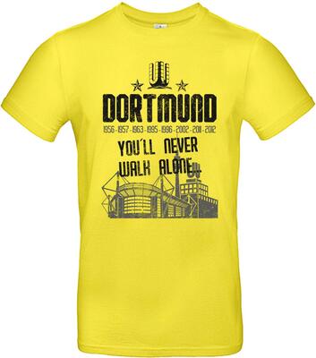 Alsino Herren T-Shirt Dortmund gelb (2) You'll Never Walk Alone mit Jahreszahlen und Stadion aus Baumwolle bei Amazon bestellen