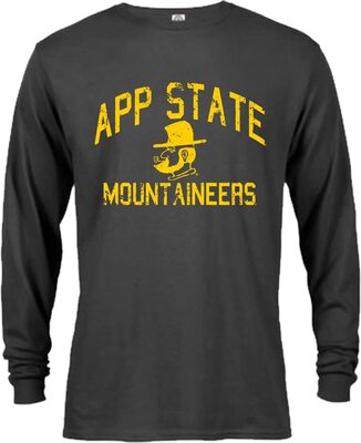 Alle Details zum Fußball-Trikot Appalachian State Mountaineers Retro Distressed Langarm T-Shirt und ähnlichen Trikots