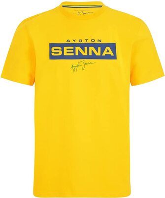 Ayrton Senna - Offizielle Merchandise Kollektion - Logo Tee - Yellow - Size M bei Amazon bestellen