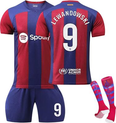 Barcelona 23/24 Neue Saison Hause/Auswärts Fußball Trikots Shorts Socken Set für Kinder/Erwachsene, Fussball Jersey Trainingsanzug für Junge Herren bei Amazon bestellen