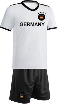 Blackshirt Company Deutschland Kinder Trikot Set Fußball WM EM Fan Zweiteiler Weiss Schwarz bei Amazon bestellen