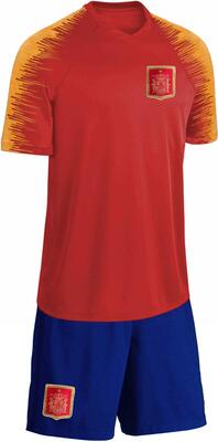 Blackshirt Company Spanien Trikot Set Kinder Fußball Fan Zweiteiler Rot Blau bei Amazon bestellen