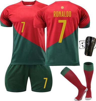 BOSSETY Trikot für Kinder und Erwachsene Al NASSR FC No.7 Fußball Trikot Heim/Auswärtstrikot Fussball Trikots Football Jersey, Top Shorts Socken Schienbeinschoner 4-teiliges Set für Junge Herren Anzug bei Amazon bestellen