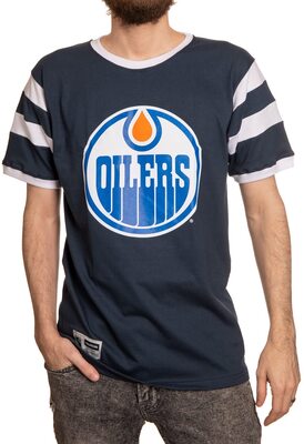 CALHOUN NHL Mens Shoulder Stripe Varsity Inset Sleeve Retro Style T-Shirt bei Amazon bestellen