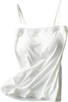 Cami mit integriertem BH für Damen, Baumwolle, verstellbar, mit Rahmen, BH, Stretch-Unterhemd bei Amazon bestellen