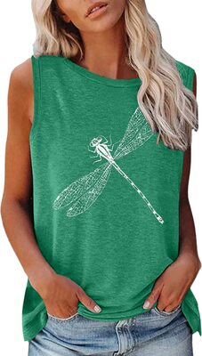 CGGMVCG Damen Graphic Tank Tops O-Ausschnitt Tank ärmellose Bluse Grafik T-Shirts Druck Sommer ärmellose T-Shirts für Frauen bei Amazon bestellen