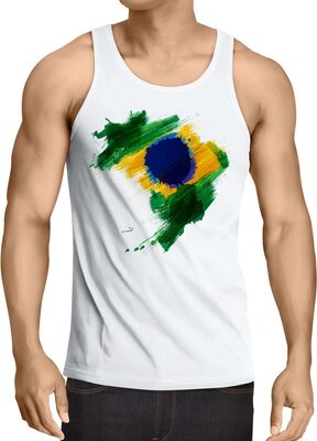 Alle Details zum Fußball-Trikot CottonCloud Flagge Brasilien Herren Tank Top Fußball Sport Brazil WM EM Fahne und ähnlichen Trikots