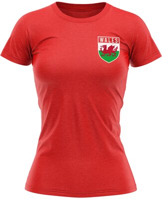 Damen-T-Shirt mit Wales-Flagge, Fußball-T-Shirt für europäische Fans 2020, Retro, Drachen-T-Shirt, Welsh Cymru-Turnier 2021 bei Amazon bestellen