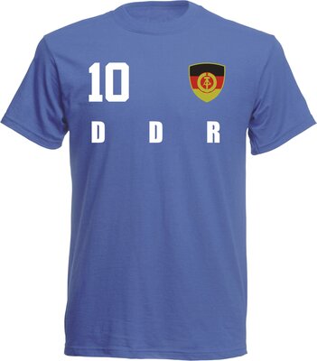 DDR Deutschland WM 2018 T-Shirt Trikot Style - Blau ALL-10 - S M L XL XXL bei Amazon bestellen