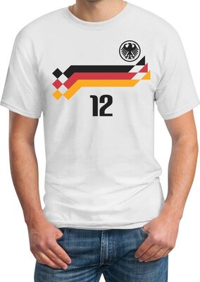 Alle Details zum Fußball-Trikot Deutschland Fussball Retro Trikot WM Fanshirt WM 2022 T-Shirt und ähnlichen Trikots