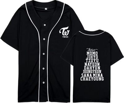 DHSPKN Kpop Twice Baseball Jersey Tzuyu Mina Momo Sana V Ausschnitt Hip-Hop T-Shirt bei Amazon bestellen