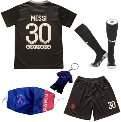 Alle Details zum Fußball-Trikot DMDMK Paris Messi #30 2022/2023 Heim Trikot Shorts und Socken Kinder und Jugend Größe und ähnlichen Trikots