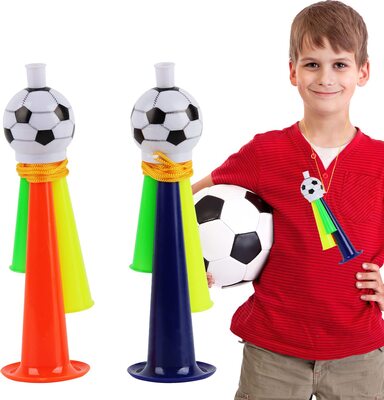 FainFun Vuvuzela Fussball, 2 Stück Jubelnde Fußball Horn, Football Tröte Vuvuzela aus Plastik, Trompetenspielzeug aus Kunststoff für Kinder, Fußball Fans, für Fußball-Themenparty, Weltmeisterschaft bei Amazon bestellen