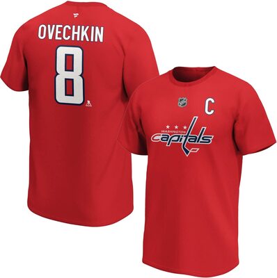 Fanatics Alexander Ovechkin #8 Washington Capitals Iconic Player NHL T-Shirt Rot bei Amazon bestellen