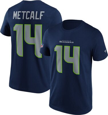 Fanatics - NFL Seattle Seahawks Metcalf Name & Number Graphic T-Shirt - Blau Farbe Blau, Größe bei Amazon bestellen