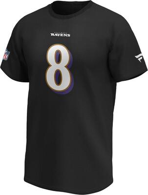 Fanatics NFL T-Shirt Baltimore Ravens Lamar Jackson #8 schwarz Iconic Name & Number Trikot Jersey bei Amazon bestellen