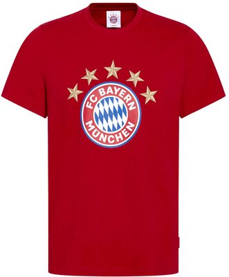 Alle Details zum Fußball-Trikot FC Bayern München T-Shirt - 5 Sterne - Logo rot FCB Shirt div. Größen und ähnlichen Trikots