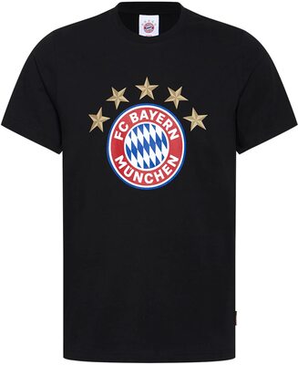 Alle Details zum Fußball-Trikot FC Bayern München T-Shirt - 5 Sterne - Logo schwarz FCB Shirt div. Größen und ähnlichen Trikots