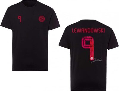 Alle Details zum Fußball-Trikot FC Bayern München T-Shirt - Lewandowski - schwarz FCB Shirt und ähnlichen Trikots