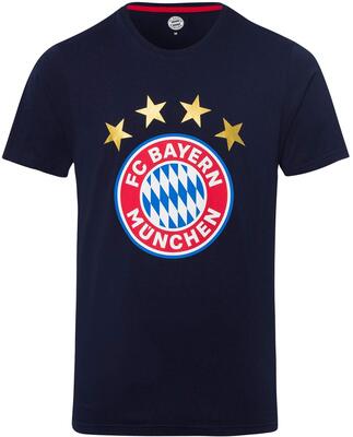 Alle Details zum Fußball-Trikot FC Bayern München T-Shirt Logo Navy/Fanshirt mit großem FCB-Emblem und ähnlichen Trikots