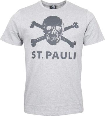 FC St. Pauli Totenkopf Männer T-Shirt grau meliert Fan-Merch, Fußball bei Amazon bestellen