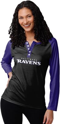 FOCO Damen NFL Team Logo Fashion Shirt Langarm Henley Hemd bei Amazon bestellen
