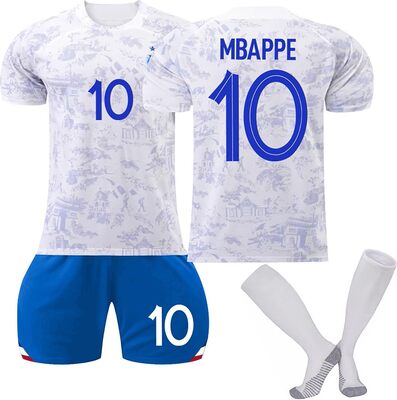 Alle Details zum Fußball-Trikot Generisch 22/23 Frankreich Fußballtrikot，Hause/Auswärts Fußball Trikots Shorts Socken Set, Erwachsene/Kinder Fussball Jersey Trainingsanzug，Frankreich Trikot für Junge Herren und ähnlichen Trikots