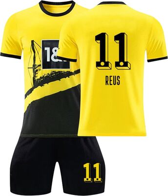 Alle Details zum Fußball-Trikot Generisch BVB Trikot, Fussball Trikot Kinder/Erwachsene Set, Nr.11 REUS Fußballtrikot Shorts Socken Trainingsanzug, Herren/Junge Football Training Jersey Anzug und ähnlichen Trikots