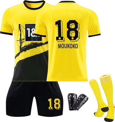 Alle Details zum Fußball-Trikot Generisch BVB Trikot, Fussball Trikot Kinder Set Fußball Trikot Set Hause/Auswärts, Fußballtrikot Fussball Trainingsanzug Sportshirt Herren/Junge Football Training Tshirts Shorts und Socken Anzug und ähnlichen Trikots