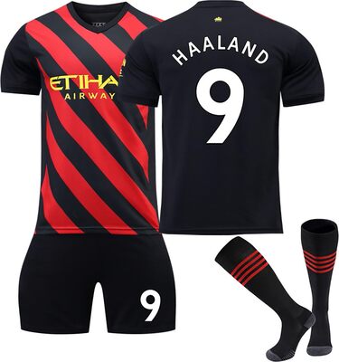 Alle Details zum Fußball-Trikot Generisch Haaland Fußball Trikot Kinder Erwachsene, Man City Nr.9 Trainingsanzug Fußballtrikot Shorts Socken Set, 22/23 Haaland Trikots Hause/Auswärts, Football Jersey für Junge Herren und ähnlichen Trikots