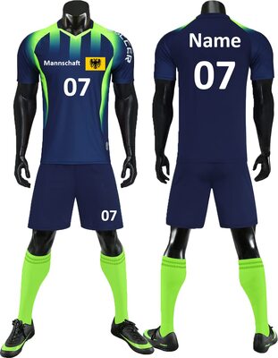 HDSD Personifizieren Fußball Trikot Kinder Erwachsene Heim-/Auswärtstrikot Kurzarmtrikot Shorts Set mit Namen Nummer Team Logo bei Amazon bestellen