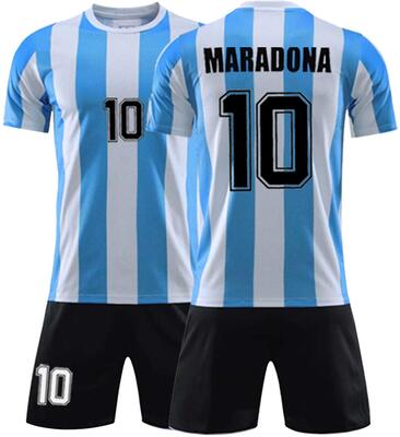 Alle Details zum Fußball-Trikot Herren-Fußballtrikot # 10 Dǐěgǒ Ǎrmǎndǒ Mǎrǎdǒnǎ / 1986 Argentina World Cup Legend Trikot, Fußballuniform Für Erwachsene Und Kinder, Sommer-Retro-Kurzarmhemd + Short und ähnlichen Trikots