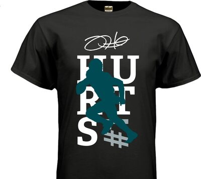 HOFSM.COM Hall of Fame Sports Memorabilia Jalen Hurts Philadelphia Signature T-Shirt Fußballtrikot bei Amazon bestellen