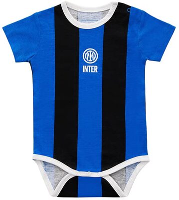 Alle Details zum Fußball-Trikot Inter Unisex Baby Babybody Baby-Body, schwarze Streifen und Logo und ähnlichen Trikots