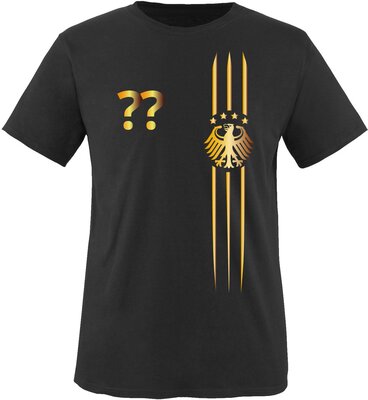 Kinder Fußball T-Shirt bedruckbar - Wunschname & Nummer - WM/EM/Deutschland - Rundhals Tshirt für Mädchen & Jungen in Schwarz - Deutschland Trikot in div. Größen bei Amazon bestellen