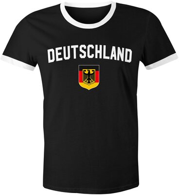 Alle Details zum Fußball-Trikot Klassisches Herren WM-Shirt Deutschland Flagge Retro Trikot-Look Fan-Shirt und ähnlichen Trikots