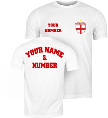 lepni.me Männer T-Shirt Personalisiertes England Fußballtrikot mit Ihrem Namen und Nummer Flaggenabzeichen, Weltmeisterschaft 2022 Europäische Fußballmeisterschaft bei Amazon bestellen