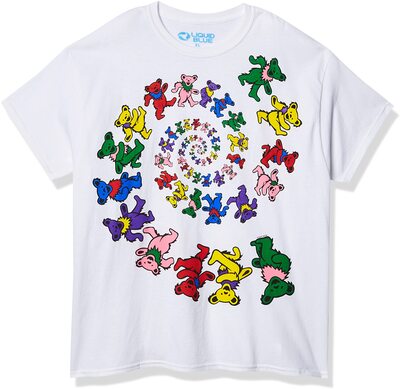 Liquid Blue Unisex Grateful Dead Spiral Bears White T-Shirt bei Amazon bestellen