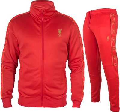 Alle Details zum Fußball-Trikot Liverpool FC - Herren Trainingsanzug - Jacke & Hose - Polyester - offizielles Merchandise - Geschenk für Fußballfans und ähnlichen Trikots