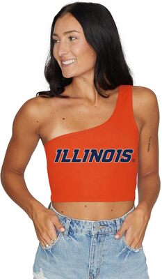 Lojobands Damen College Gameday Outfit One Shoulder Top Heckklappe Crop Top Einheitsgröße bei Amazon bestellen