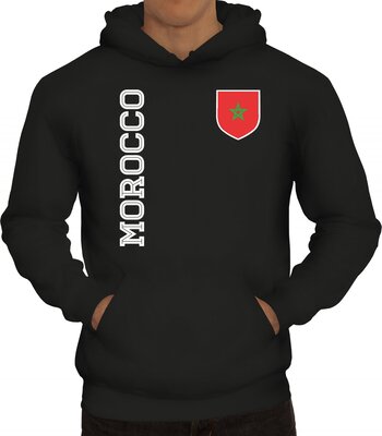 Alle Details zum Fußball-Trikot Marokko Fußball WM Fanshirt Gruppen Herren Hoodie Männer Kapuzenpullover Fan Trikot Morocco und ähnlichen Trikots