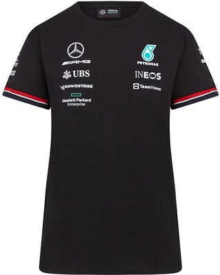 MERCEDES AMG PETRONAS Formula One Team - Offizielle Formel 1 Merchandise Kollektion - 2022 Team T-Shirt - Schwarz - Damen - S bei Amazon bestellen
