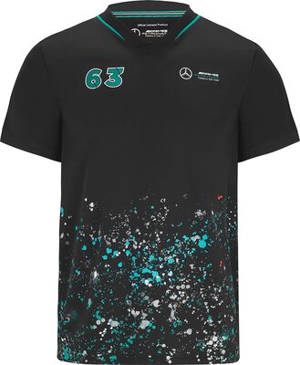 MERCEDES AMG PETRONAS Formula One Team - Offizielle Formel 1 Merchandise Kollektion- George Russell #63 Sport-T-Shirt - Schwarz - Größe: XL bei Amazon bestellen