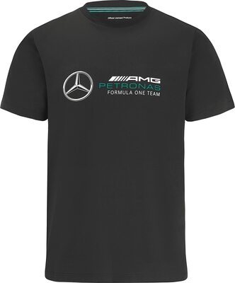 Alle Details zum Fußball-Trikot MERCEDES AMG PETRONAS Formula One Team - Offizielle Formel 1 Merchandise Kollektion - Kinder T-Shirt mit großem Logo und ähnlichen Trikots