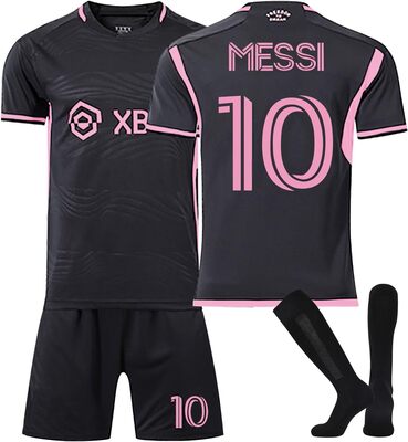 Alle Details zum Fußball-Trikot Messi Trikot Inter Miami No.10 Fussball Trikot Set, 23/24 Heimspiel& Auswärtsspiel Fußball Trikot Sporttraining T-Shirts, Shorts und Socks, Schnell Trocknend Fußball Trainingsset Kinder/Herren und ähnlichen Trikots