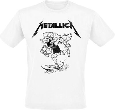 Metallica Hetfield Skates Männer T-Shirt weiß Band-Merch, Bands bei Amazon bestellen