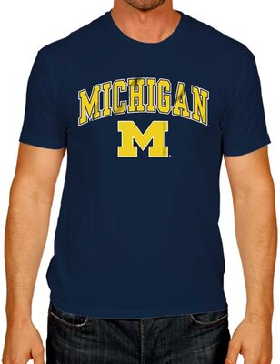Michigan Wolverines Erwachsene Arch & Logo Soft Style Gameday Shirt, Marineblau, bei Amazon bestellen