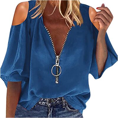 MICKURY Uv Shirt Damen Damen Mode Einfarbig LäSsig Locker MitteläRmelig Patchwork T-Shirt Top Funktionsshirt Damen bei Amazon bestellen